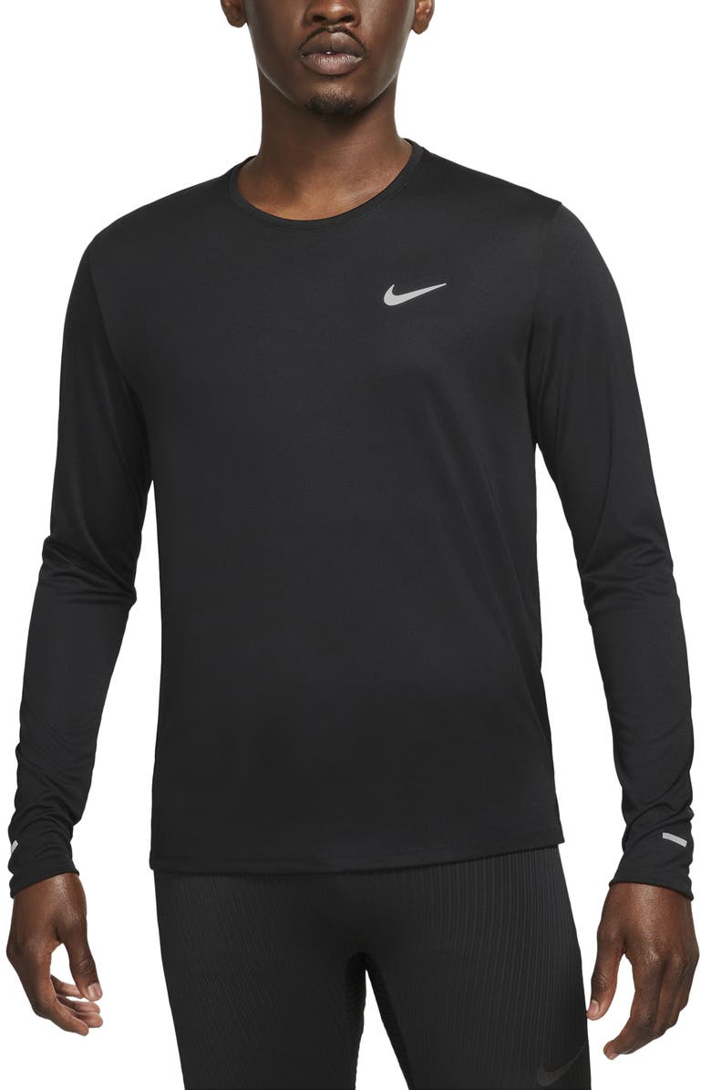 Nike Dri-FIT Miler Long Sleeve Running Shirt, Main, color,