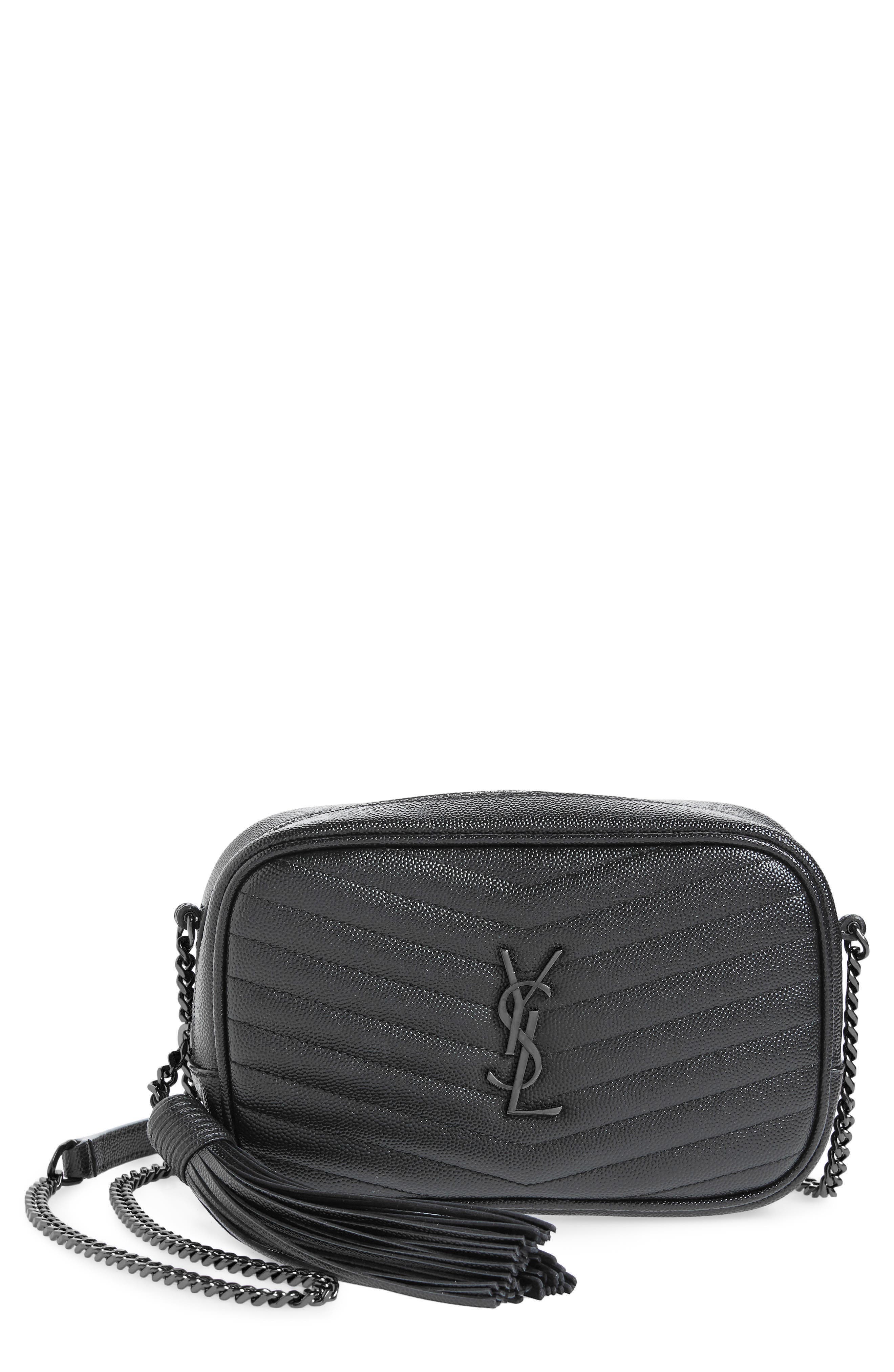 Saint Laurent Mini Lou Quilted Leather Crossbody Bag, Main, color, 