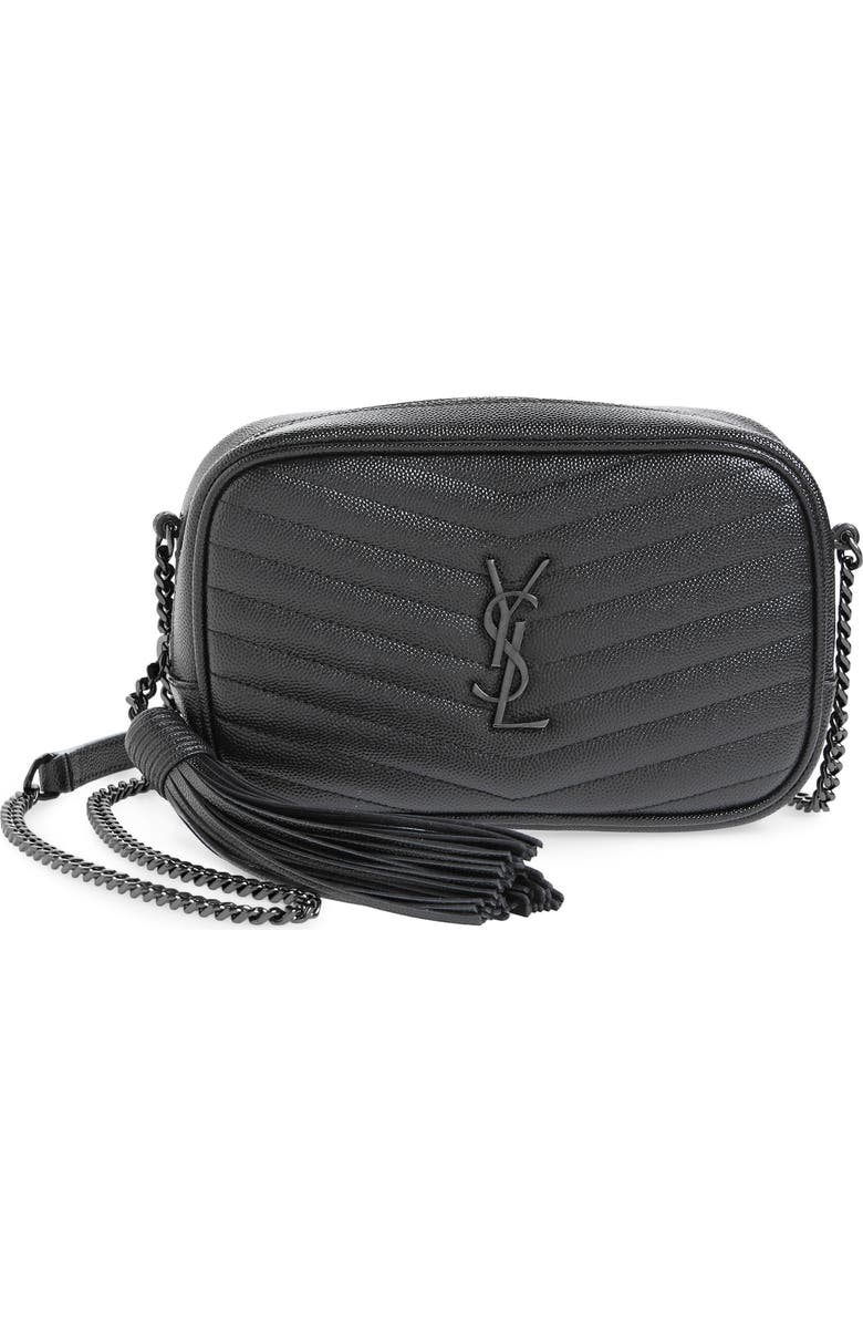 Saint Laurent Mini Lou Quilted Leather Crossbody Bag, Main, color,