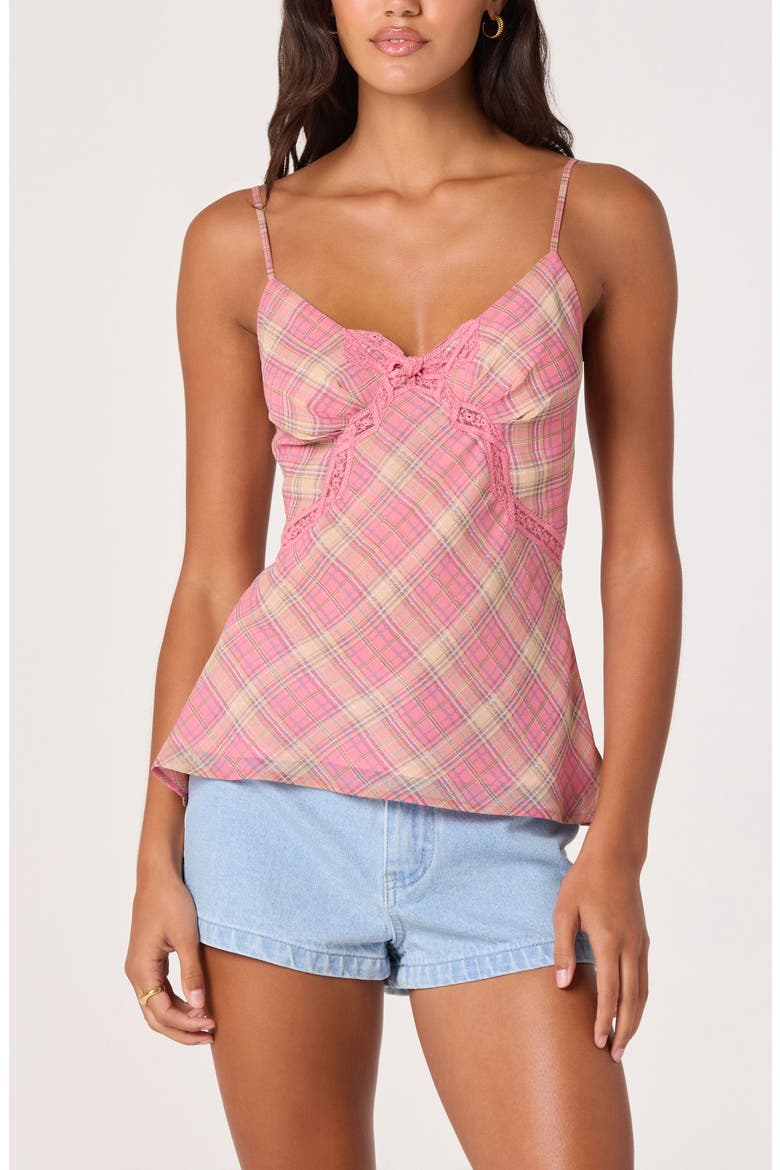 Kirsten Plaid Tank, Main, color, PINK PLAID