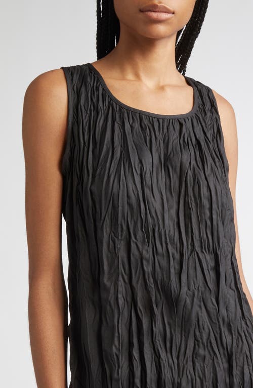 Lafayette 148 Plisse Pleated Pullover Sleeveless Blouse In Black
