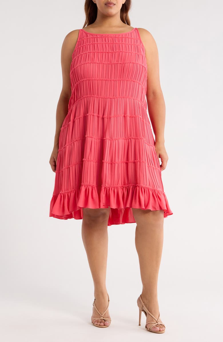 JASON WU Sleeveless Tiered Trapeze Dress, Main, color, Pink