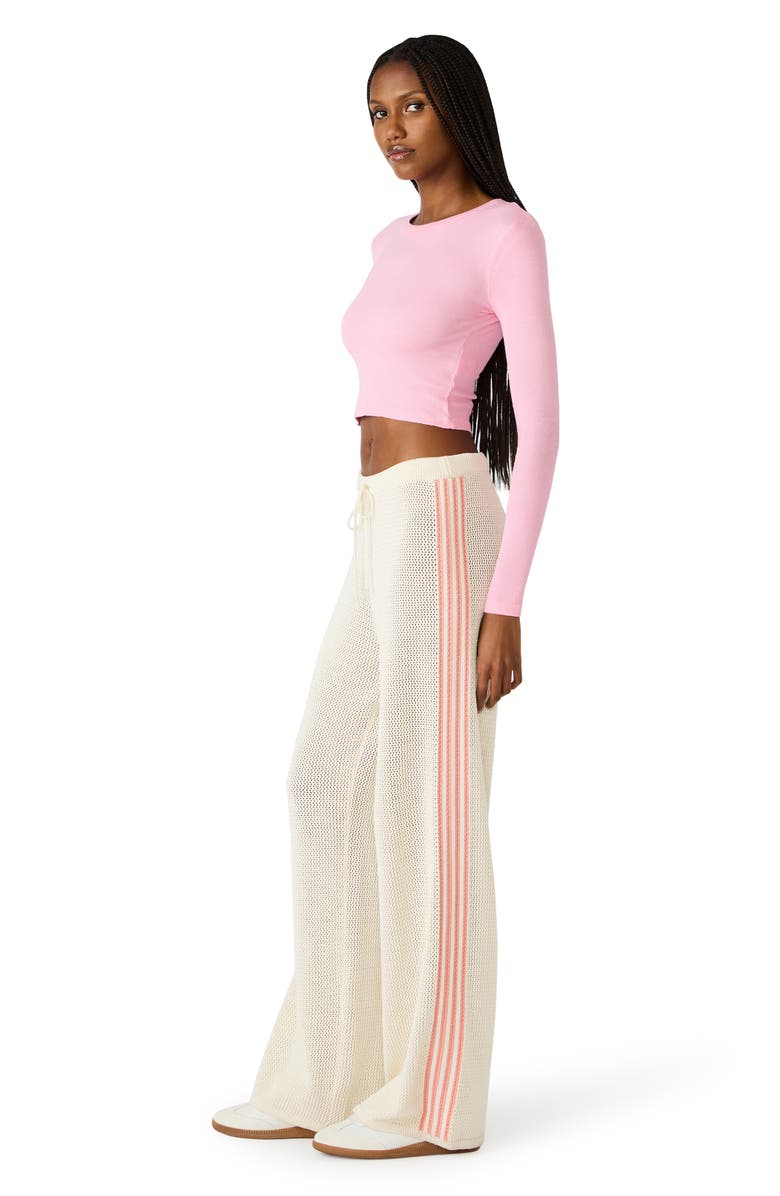 Steve Madden Paisley Open Stitch Wide Leg Pants, Alternate, color, Antique