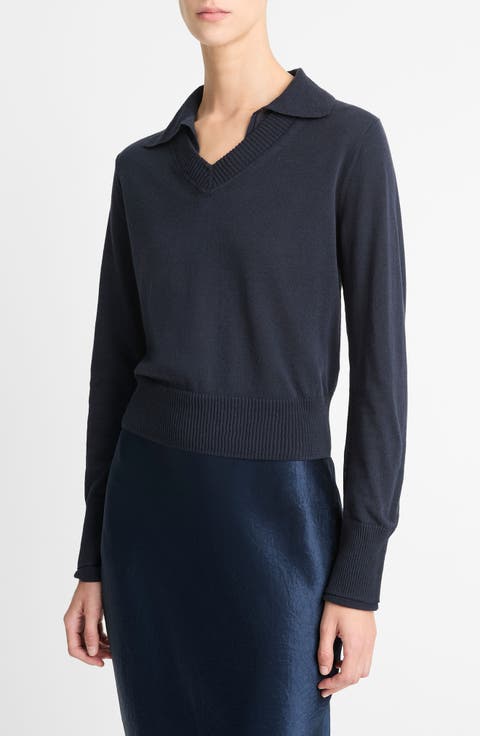 Fine Gauge Collared Sweater