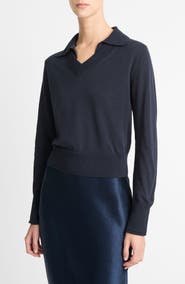 Vince Fine Gauge Collared Sweater