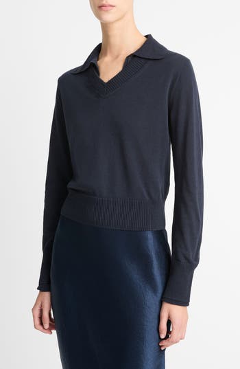 Vince Fine Layered Collared Sweater