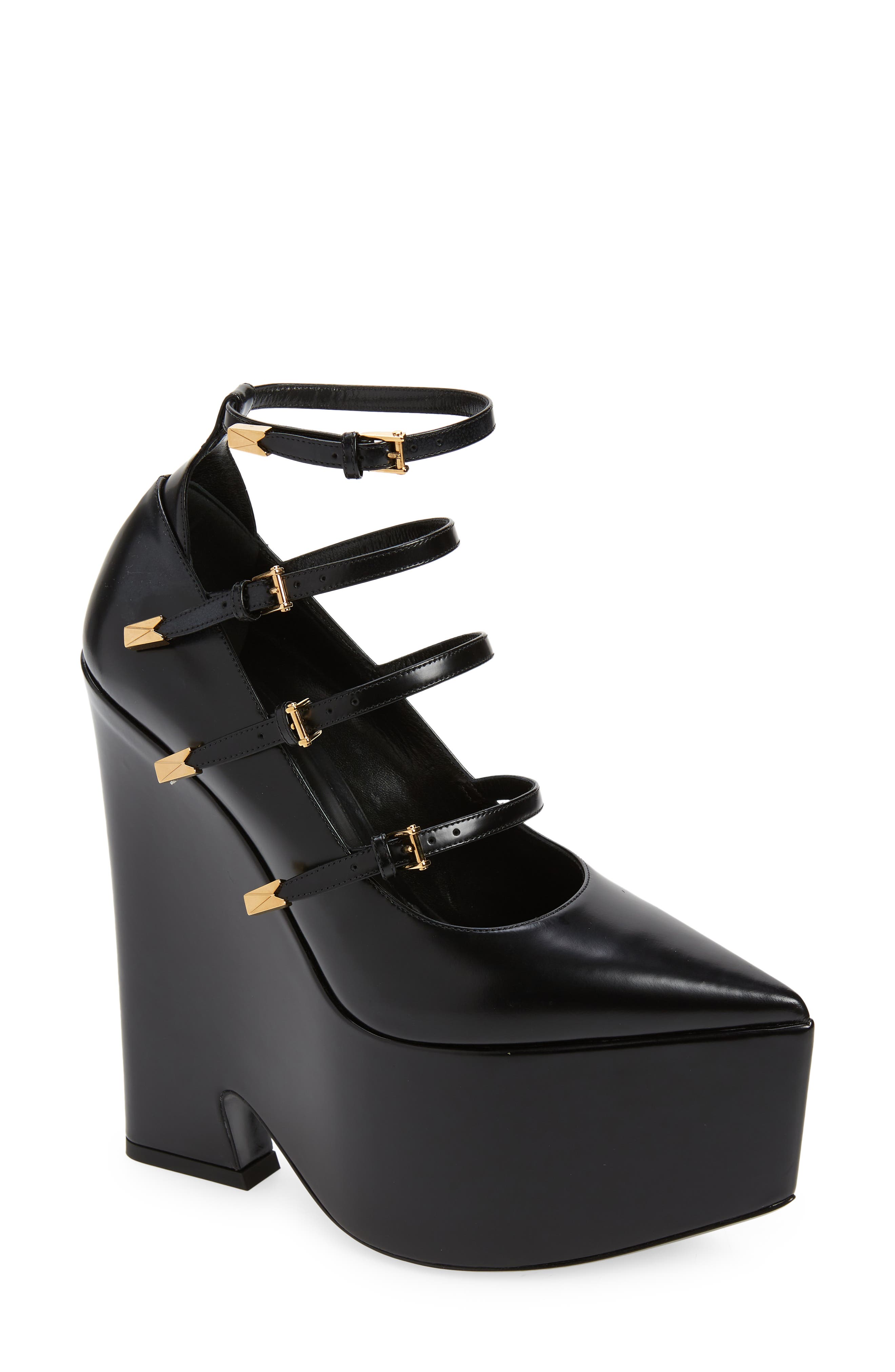 Versace Tempest Pointed Toe Platform Pump, Main, color, 