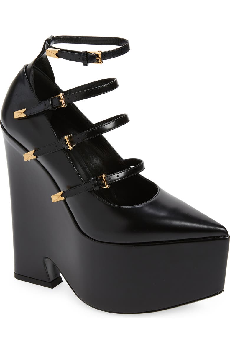 Versace Tempest Pointed Toe Platform Pump, Main, color,