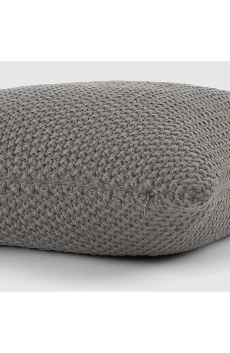 HOMESPUN Acrylic Knit Throw Pillow, Alternate, color, Gray