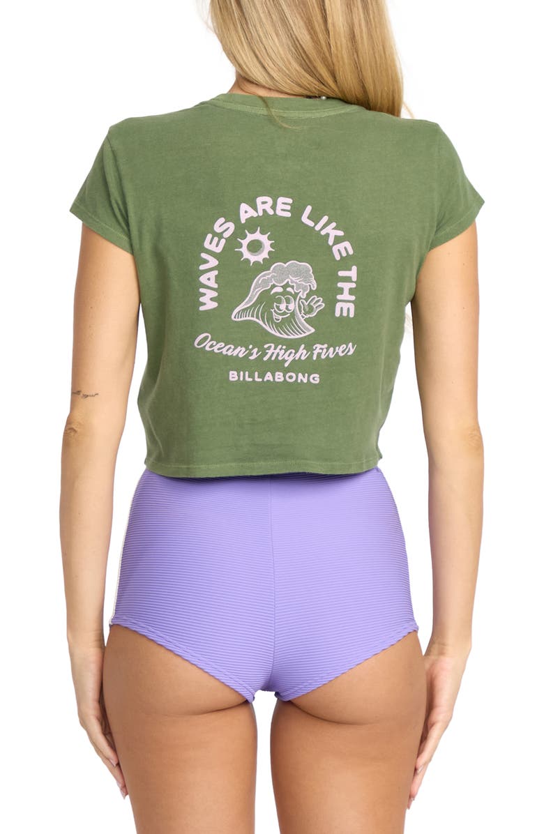 Billabong Ocean's Greatest Cotton Graphic Baby Tee, Alternate, color, Luv Army