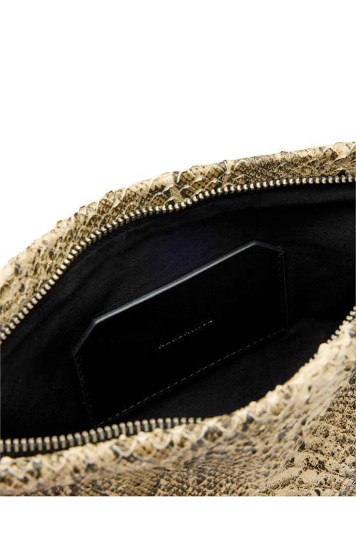 Allsaints Bettina Snakeskin Embossed Leather Clutch In Neutral