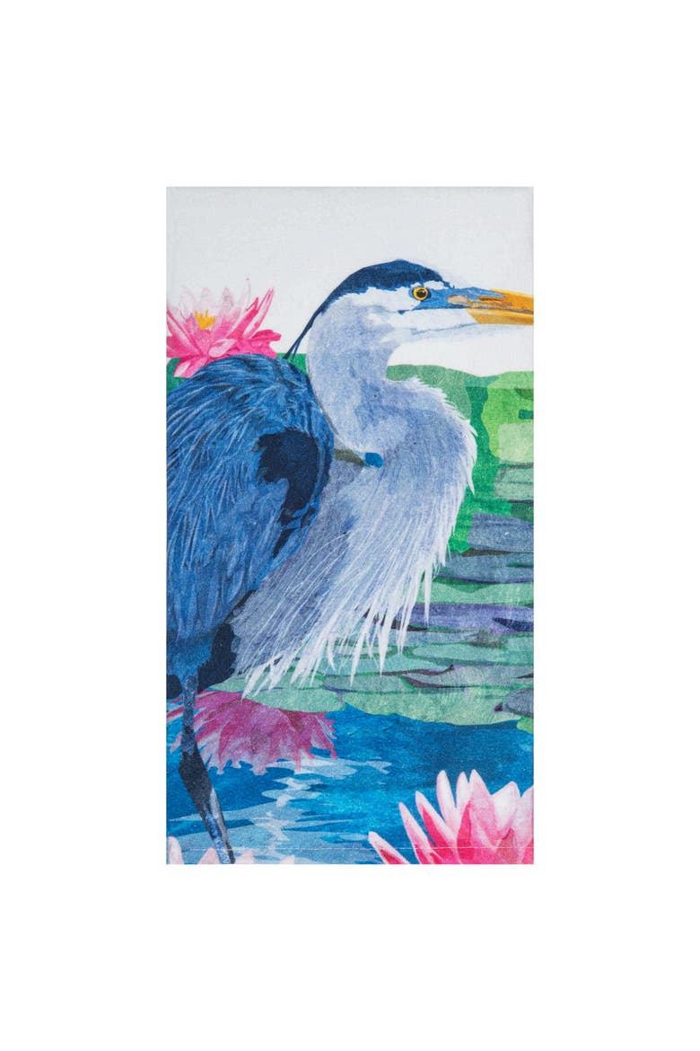 Blue Heron & Lily Pads Towel, Main, color, Blue
