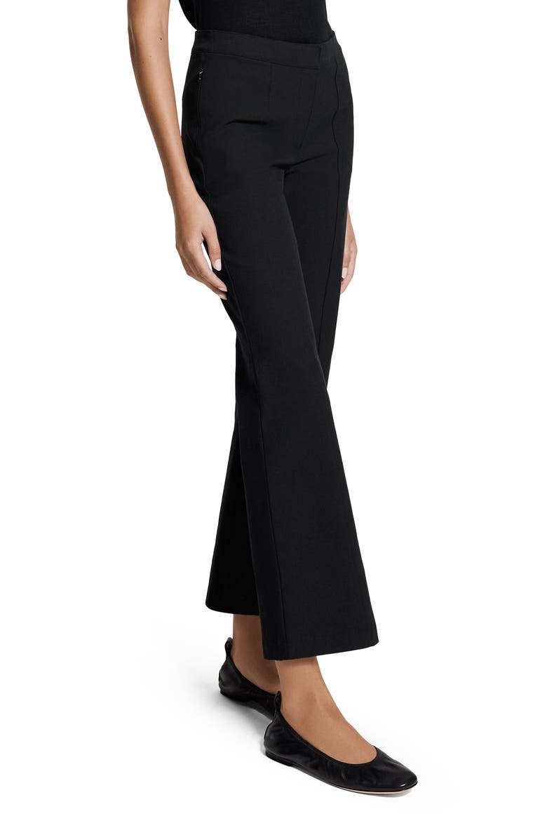 Pintuck Cotton Blend Kick Flare Pants, Alternate, color, BLACK