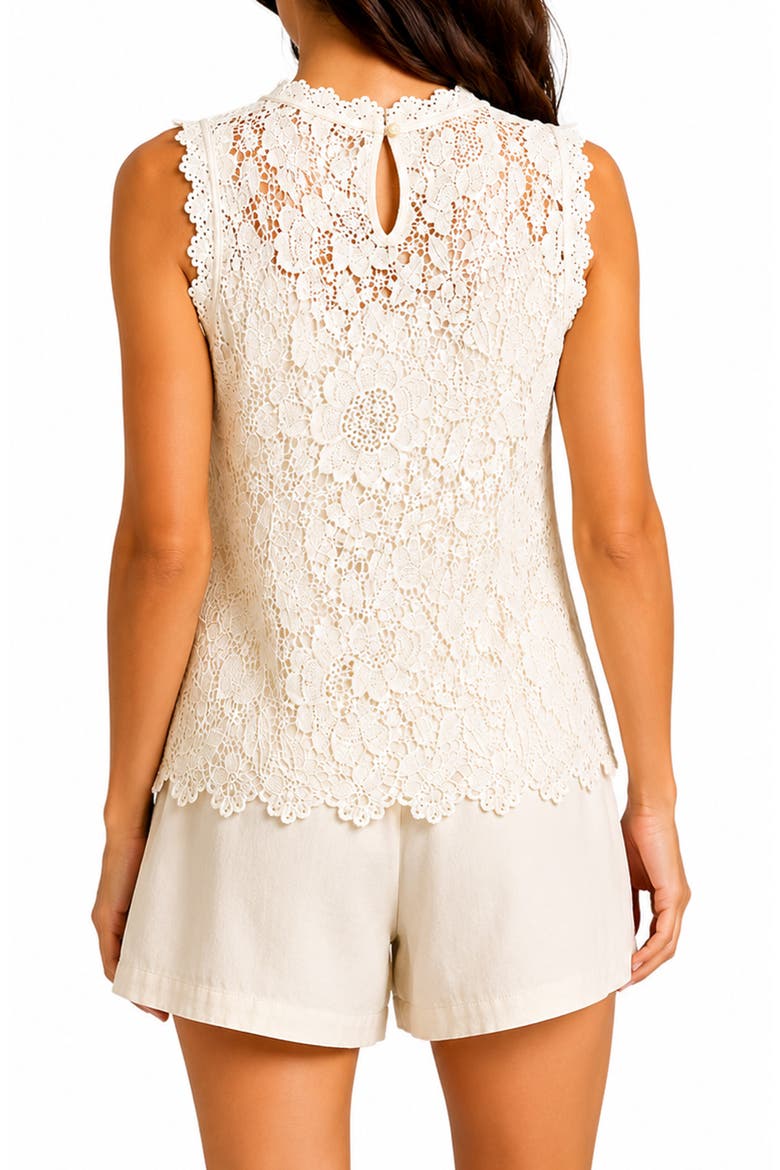 Lace Sleeveless Tank, Alternate, color, CANNOLI CREAM