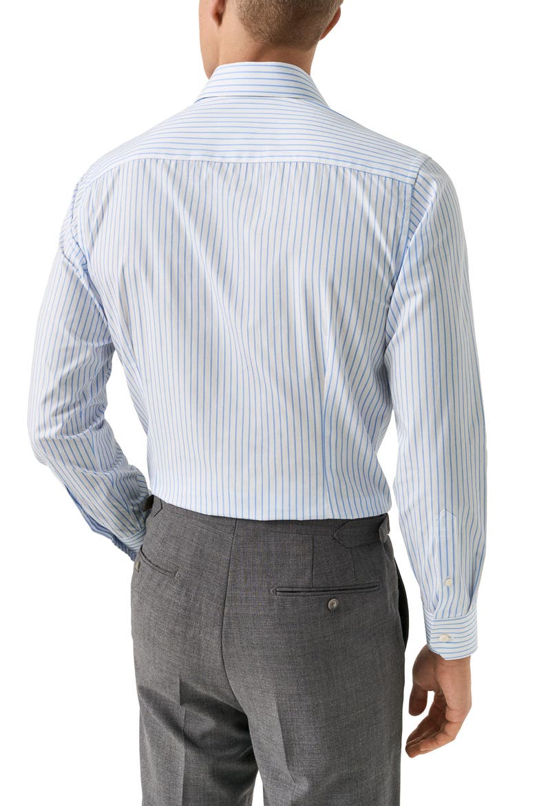 Slim Fit Stripe Dress Shirt, Alternate, color, MEDIUM BLUE