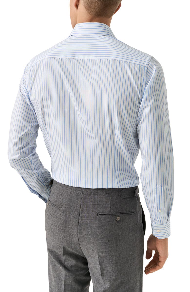Eton Slim Fit Stripe Dress Shirt, Alternate, color, Medium Blue