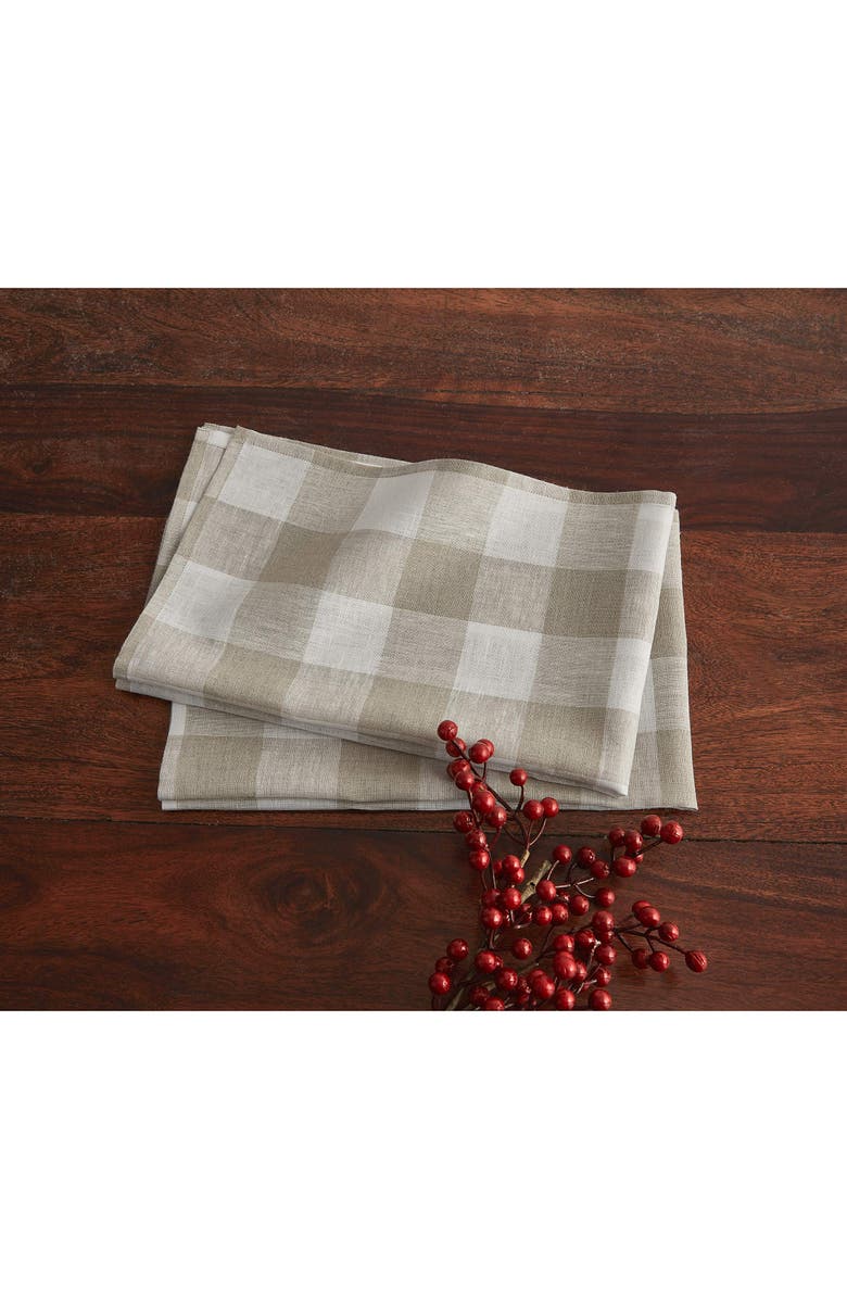 Solino Home Linen Kitchen Towels - Buffalo Check, Alternate, color, Natural And White