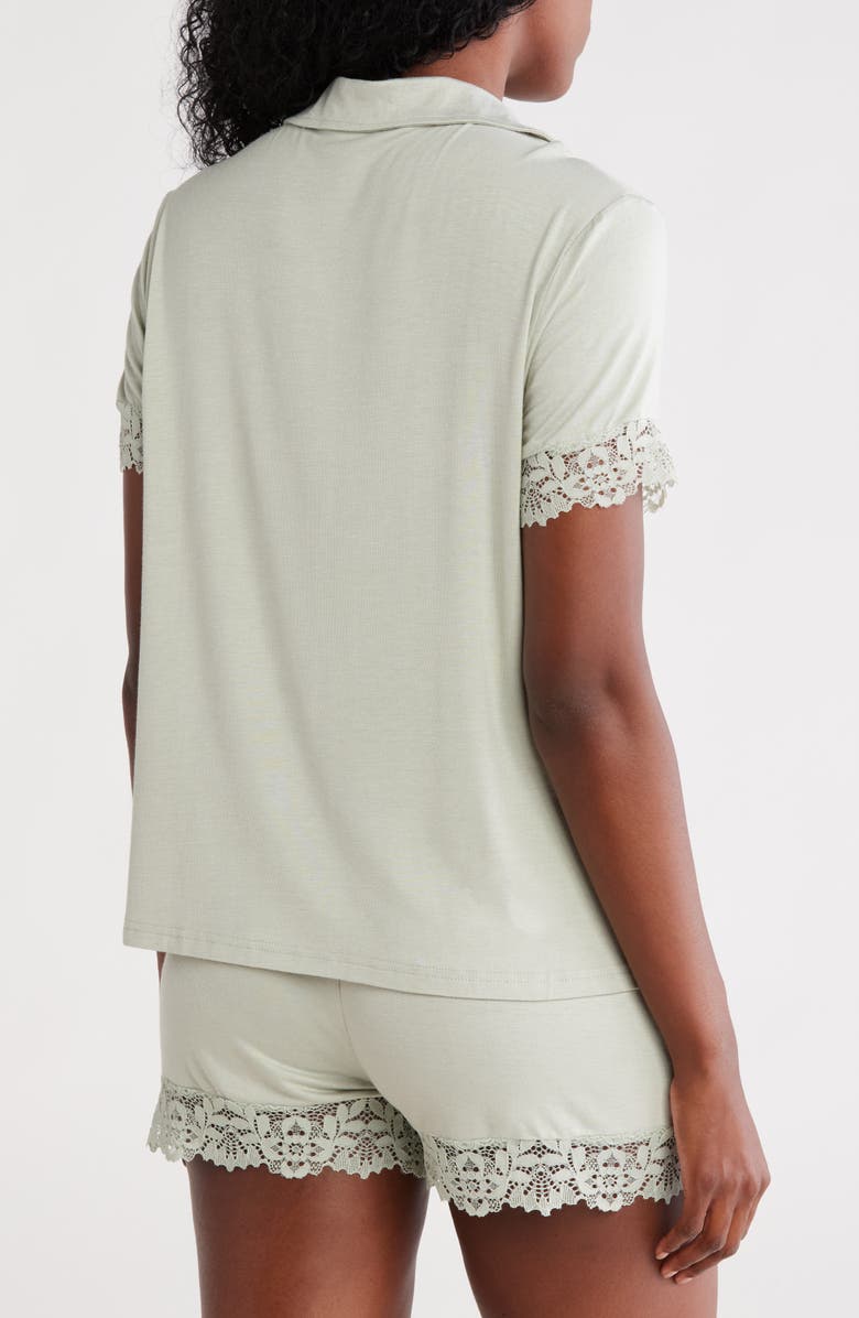 Nicole Miller Lace Trim Short Pajamas, Alternate, color, 
