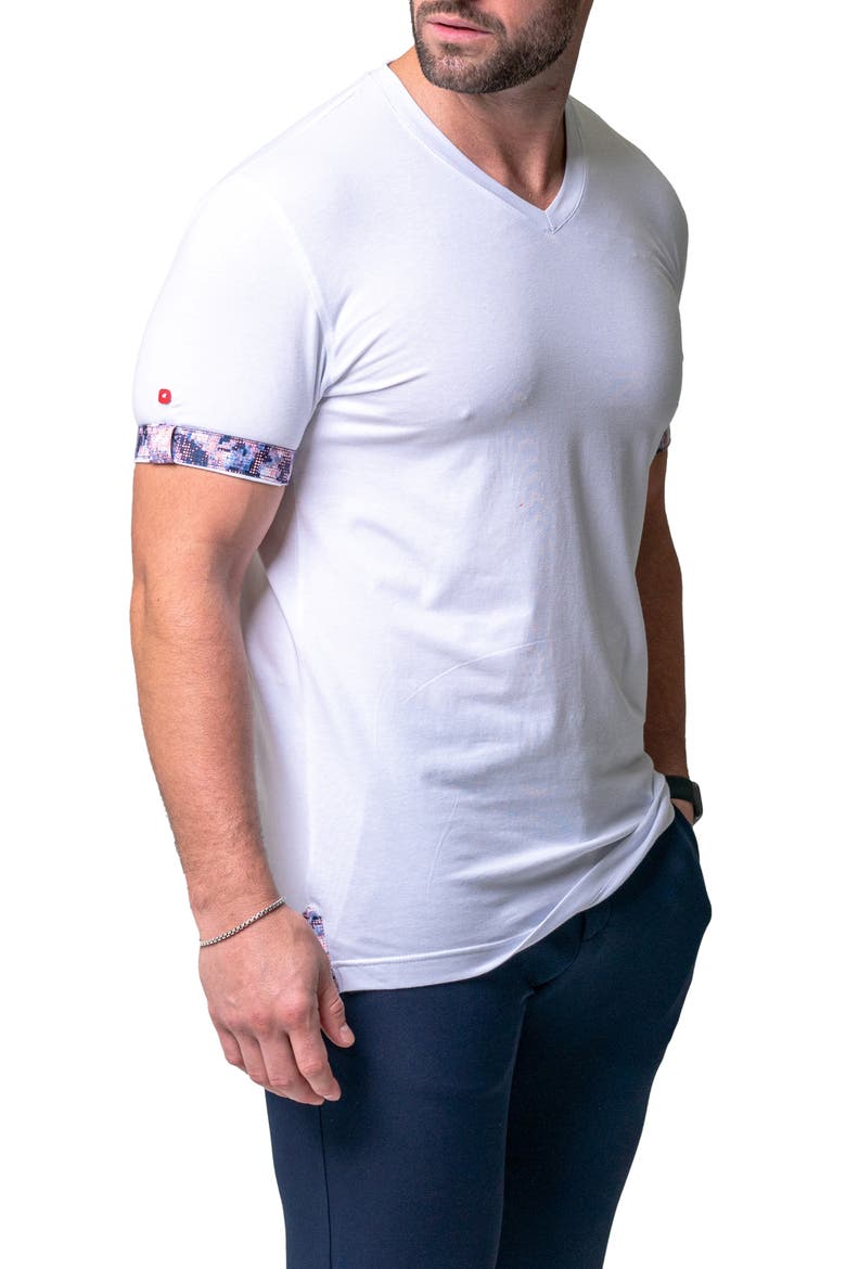 Vivaldi Solid Game White V-Neck T-Shirt, Alternate, color, WHITE