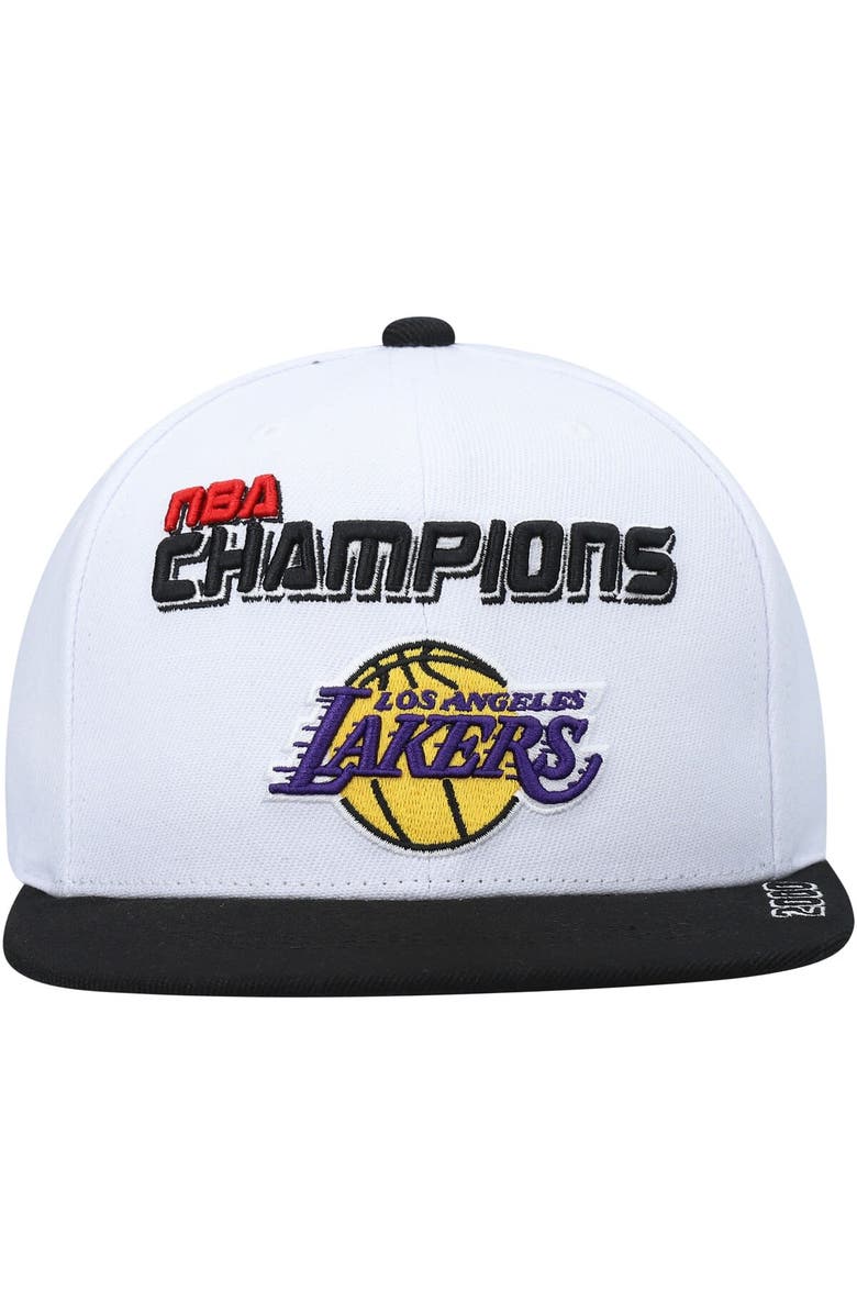 Mitchell & Ness Men's Mitchell & Ness White/Black Los Angeles Lakers 2000 NBA Finals Champions Snapback Hat, Alternate, color, 