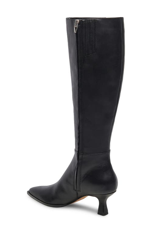 Dolce Vita Auggie Pointed Toe Knee High Boot In Black Leather