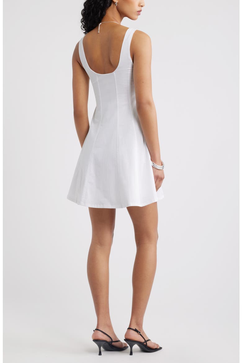 Seam Fit & Flare Poplin Minidress, Alternate, color, WHITE