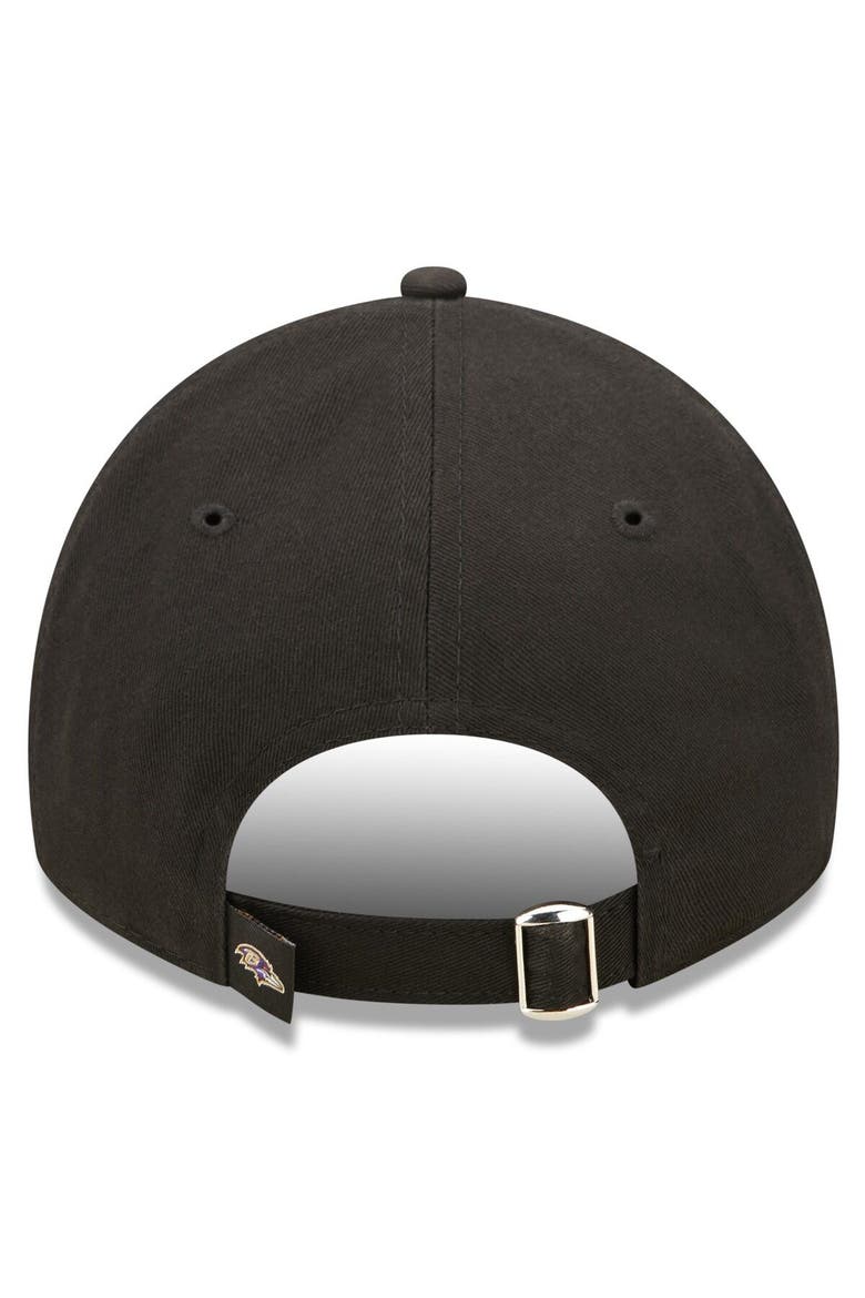 Youth New Era Black Baltimore Ravens 2022 Sideline Adjustable 9TWENTY Hat, Alternate, color, Black