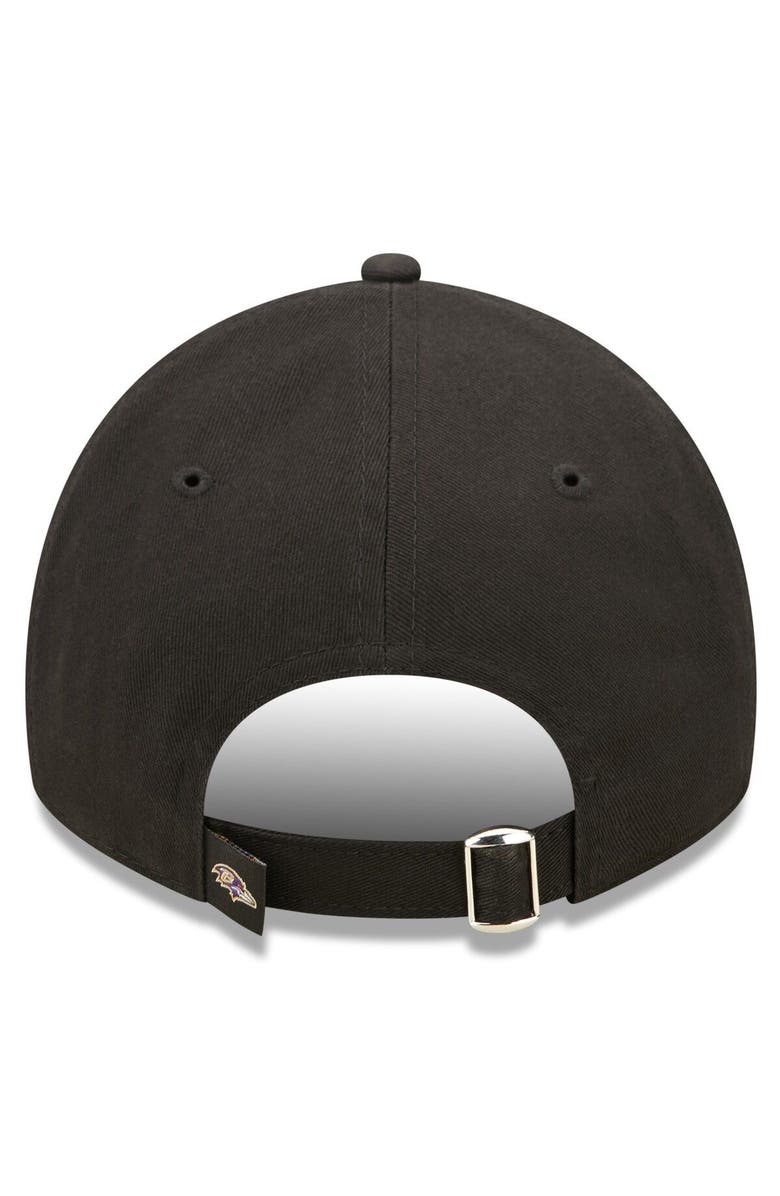 New Era Youth New Era Black Baltimore Ravens 2022 Sideline Adjustable 9TWENTY Hat, Alternate, color, 