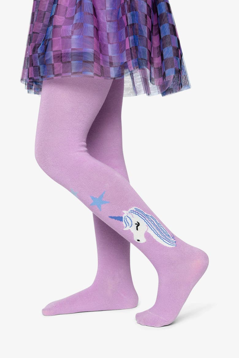 Ribbed Waistband Stretch Fit Knit Tights, Alternate, color, Violet