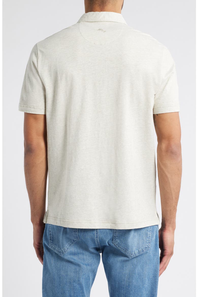 Laurito Beach Cotton & Linen Polo, Alternate, color, KHAKI HEATHER