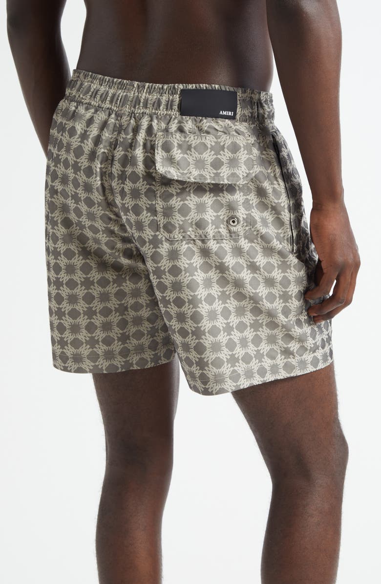 AMIRI MA Quad Monogram Print Swim Trunks, Alternate, color, Black