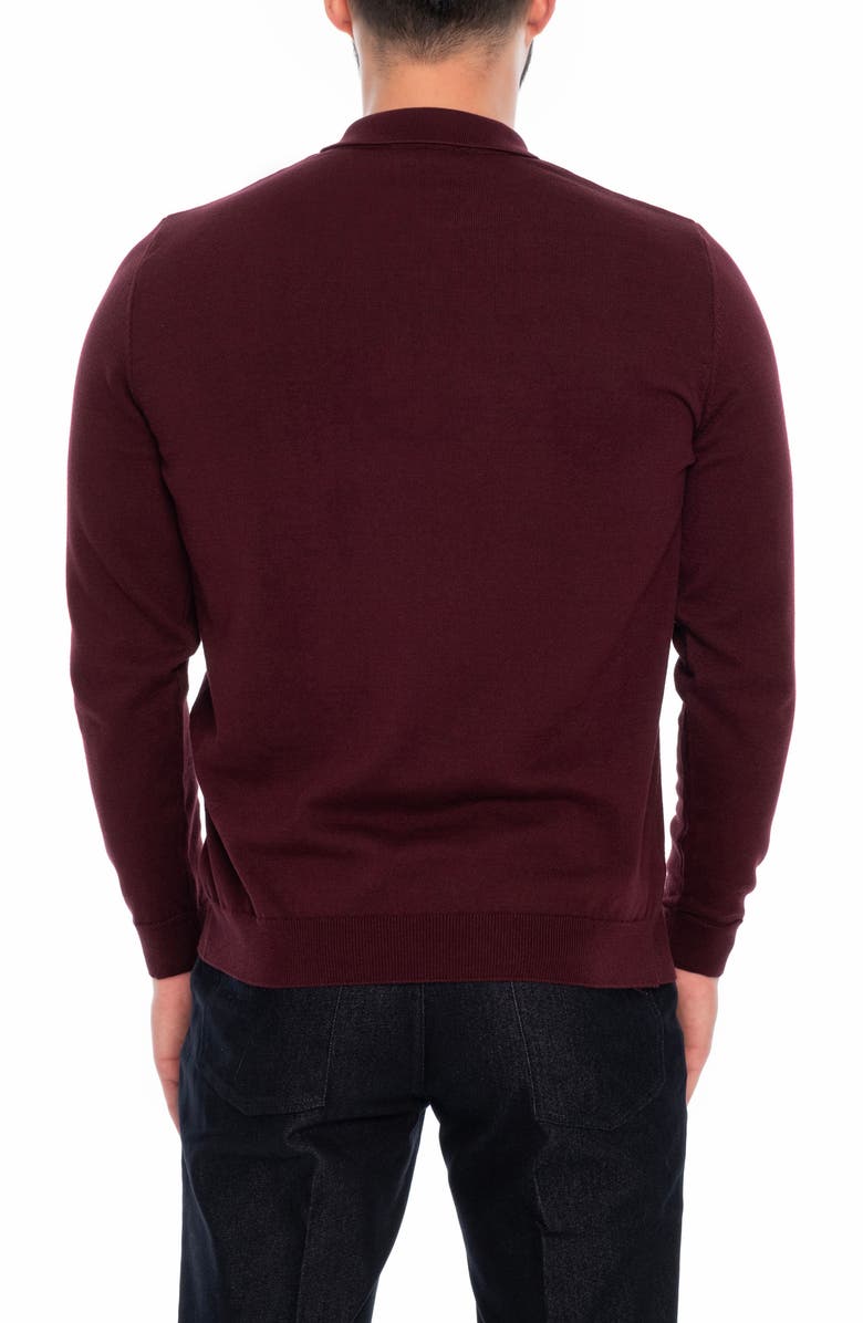 VELLAPAIS 1/4 Zip Cotton Pullover Sweater, Alternate, color, Burgundy