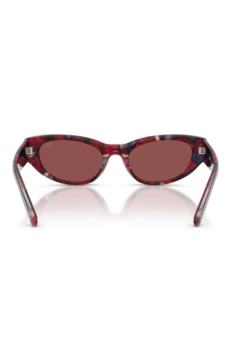 52mm Cat Eye Sunglasses, Alternate, color, RED HAVANA / DARK VIOLET