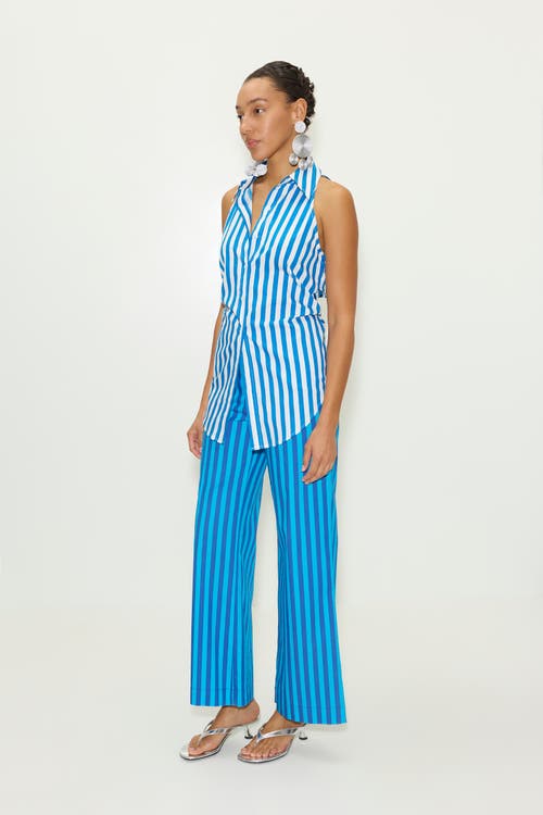 Simonmiller Loch Sleeveless Poplin Button Up In Blue