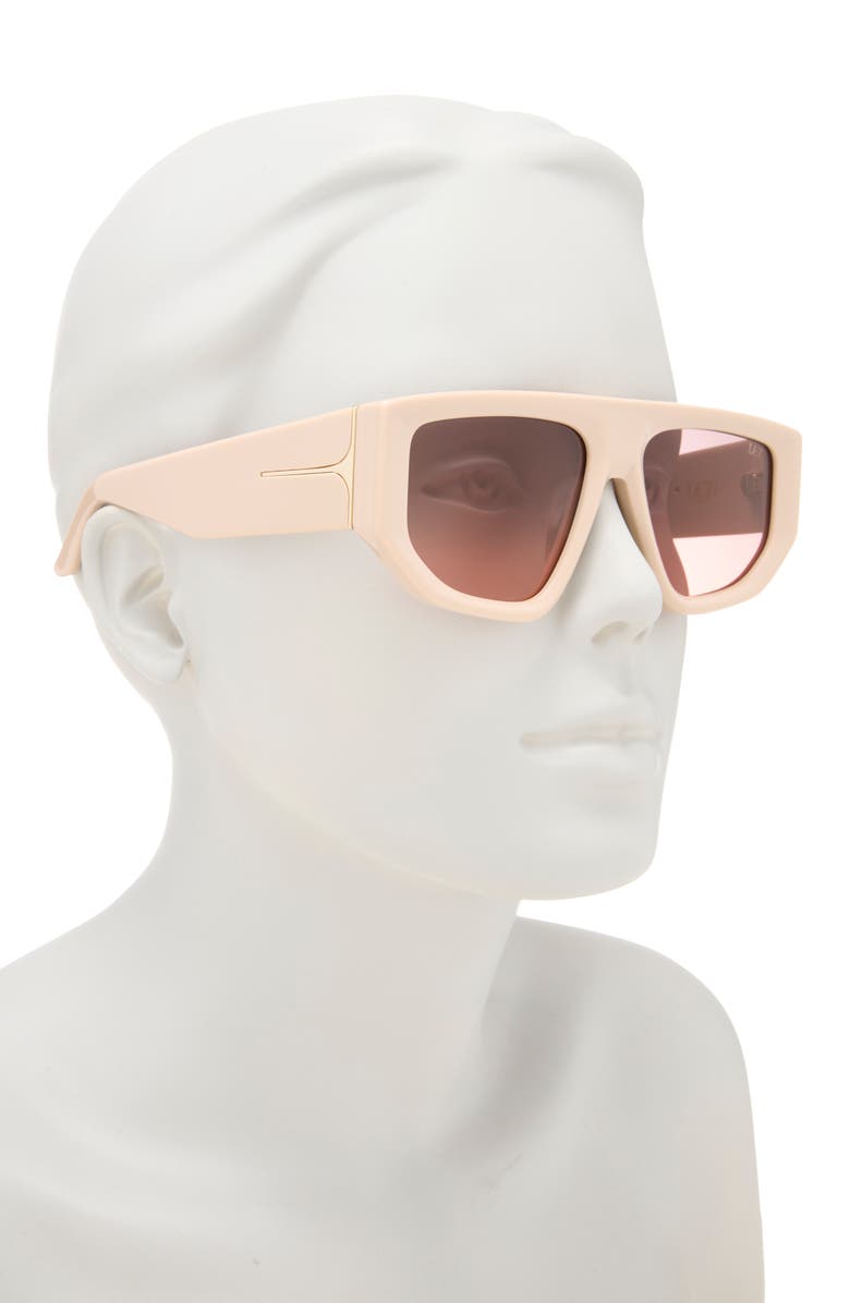 DEZI Backtrack 55mm Flat Top Sunglasses, Alternate, color, Blushed Bone / Rose Faded