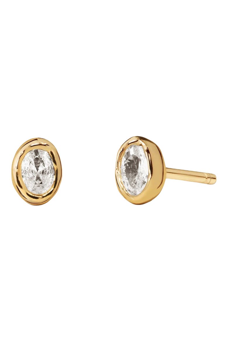 Tova Organic Cz Stud Earrings, Main, color, Gold Vermeil
