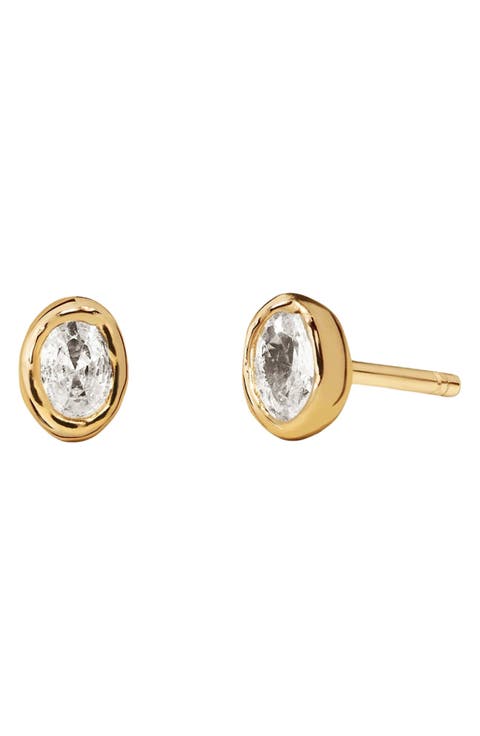 Tova Organic Cz Stud Earrings