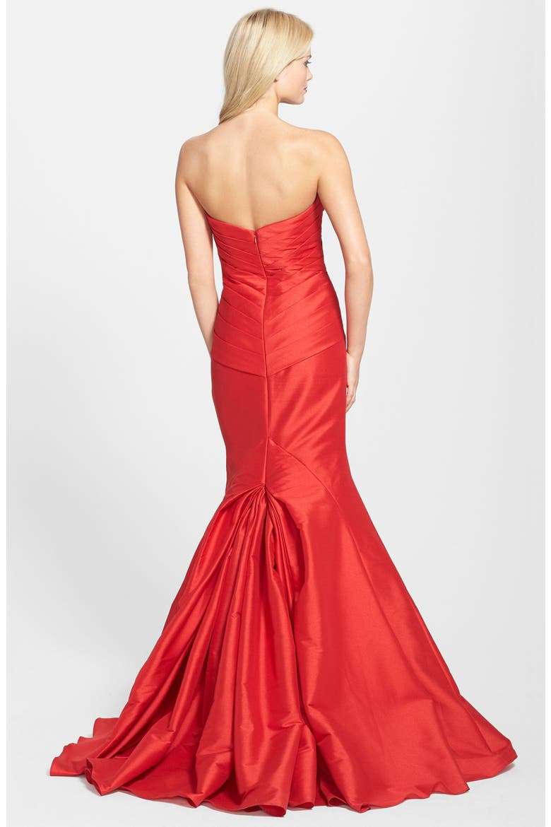 Faille Mermaid Gown, Alternate, color, POPPY