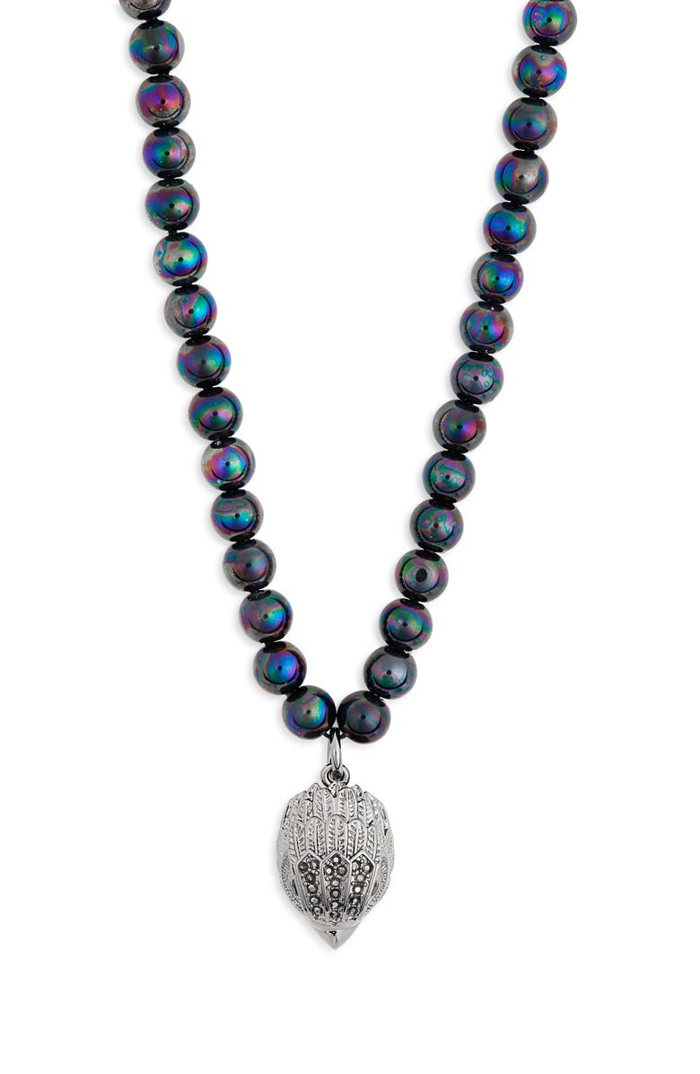 Kurt Geiger London Eagle Stone Beaded Necklace, Main, color, 