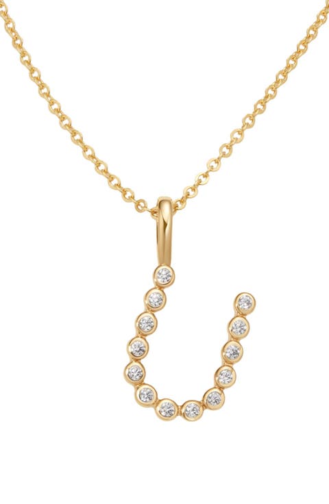 CZ Poppy Initial Necklace