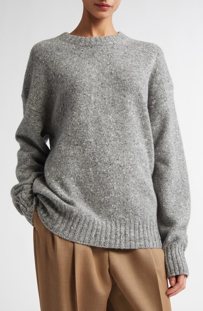 PARTOW Dillon Wool & Cashmere Sweater, Alternate, color, Stone