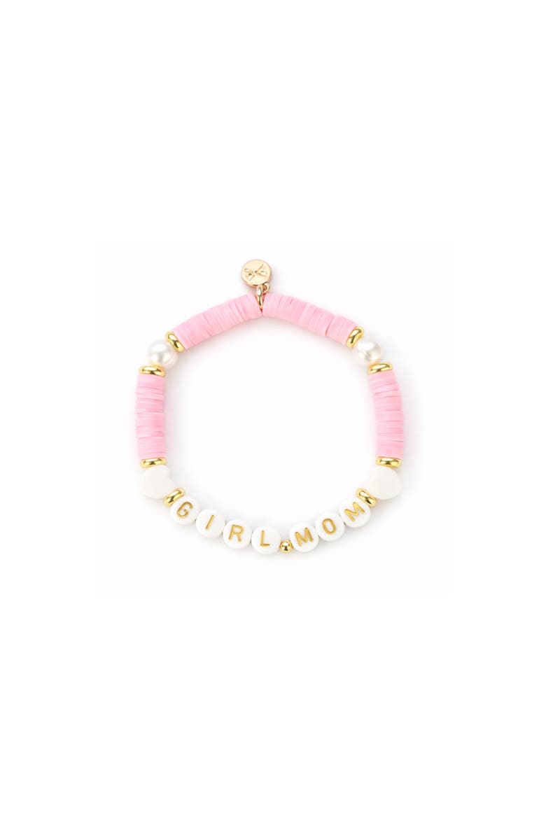 Bits & Bows Girl Mom Women's Bracelet, Main, color, Pink/White