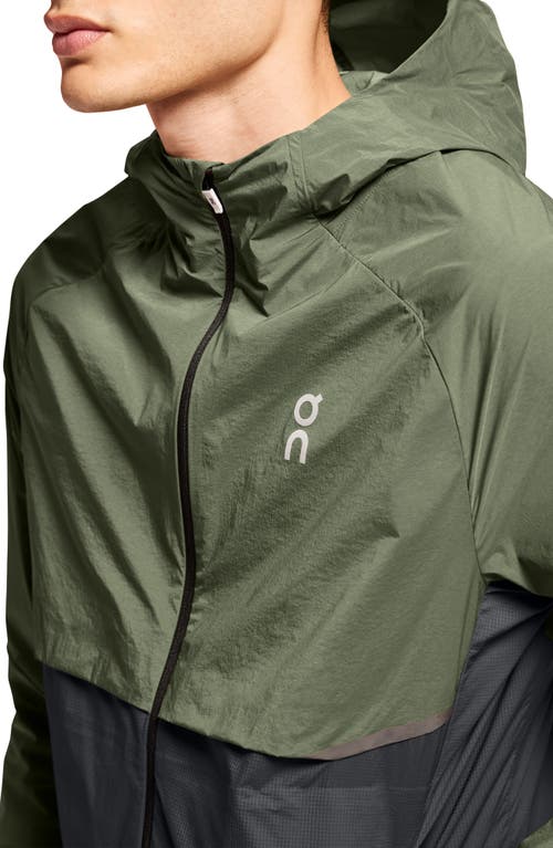 On Core Hooded Packable Running Jacket In Taiga/eclipse