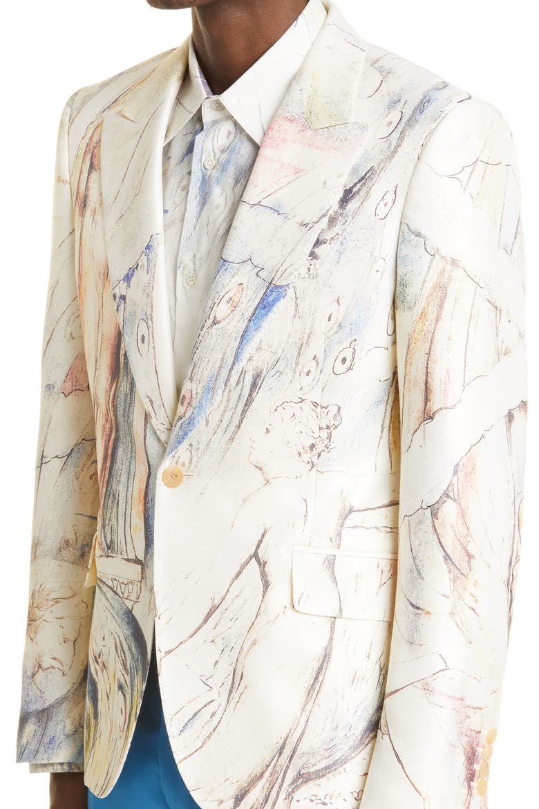 Alexander McQueen William Blake Dante Print Wool & Silk Sport Coat, Alternate, color, MIX COLORS