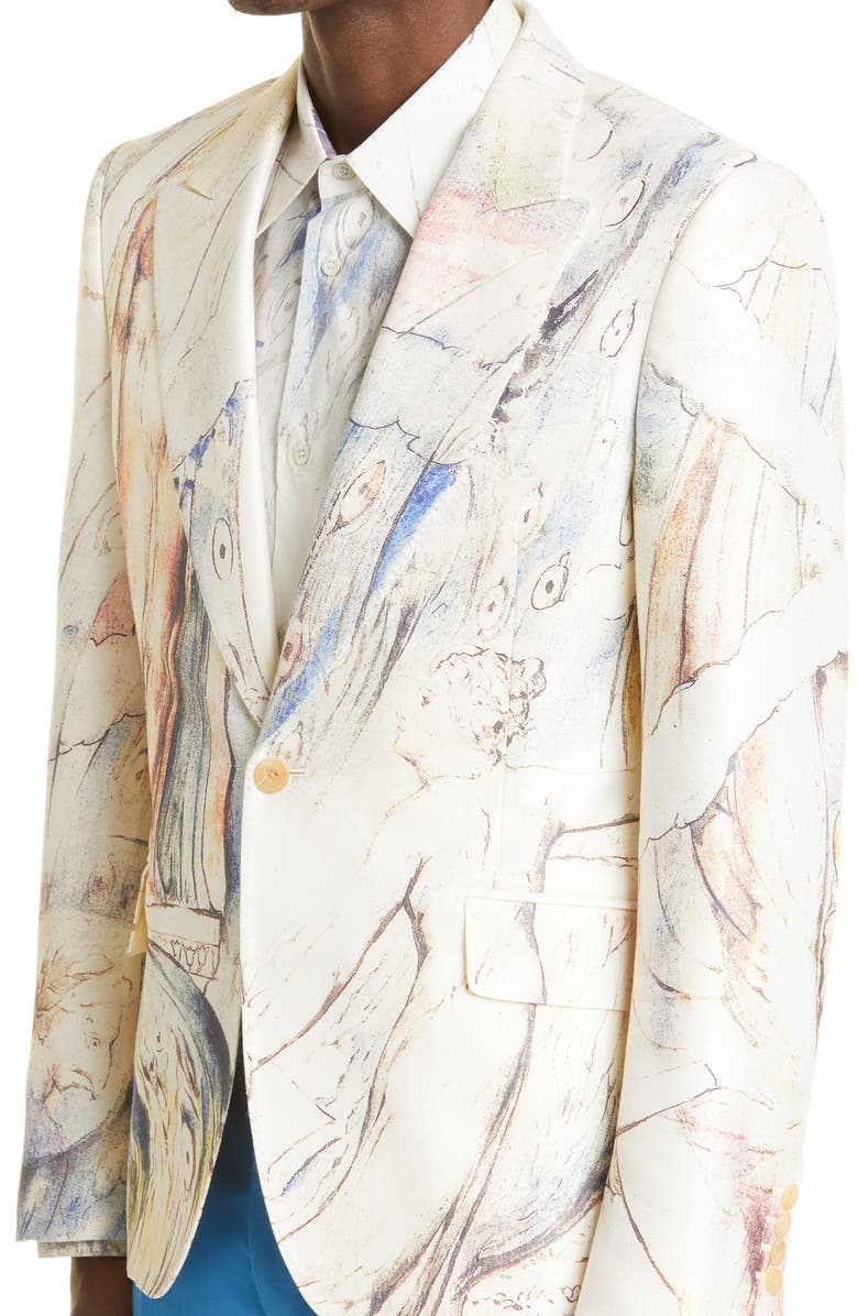 McQueen Alexander McQueen William Blake Dante Print Wool & Silk Sport Coat, Alternate, color,