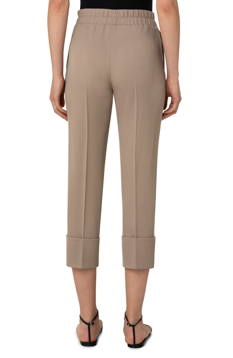 Akris punto Farell Double Cuff Wool Tricotine Pants, Alternate, color, 