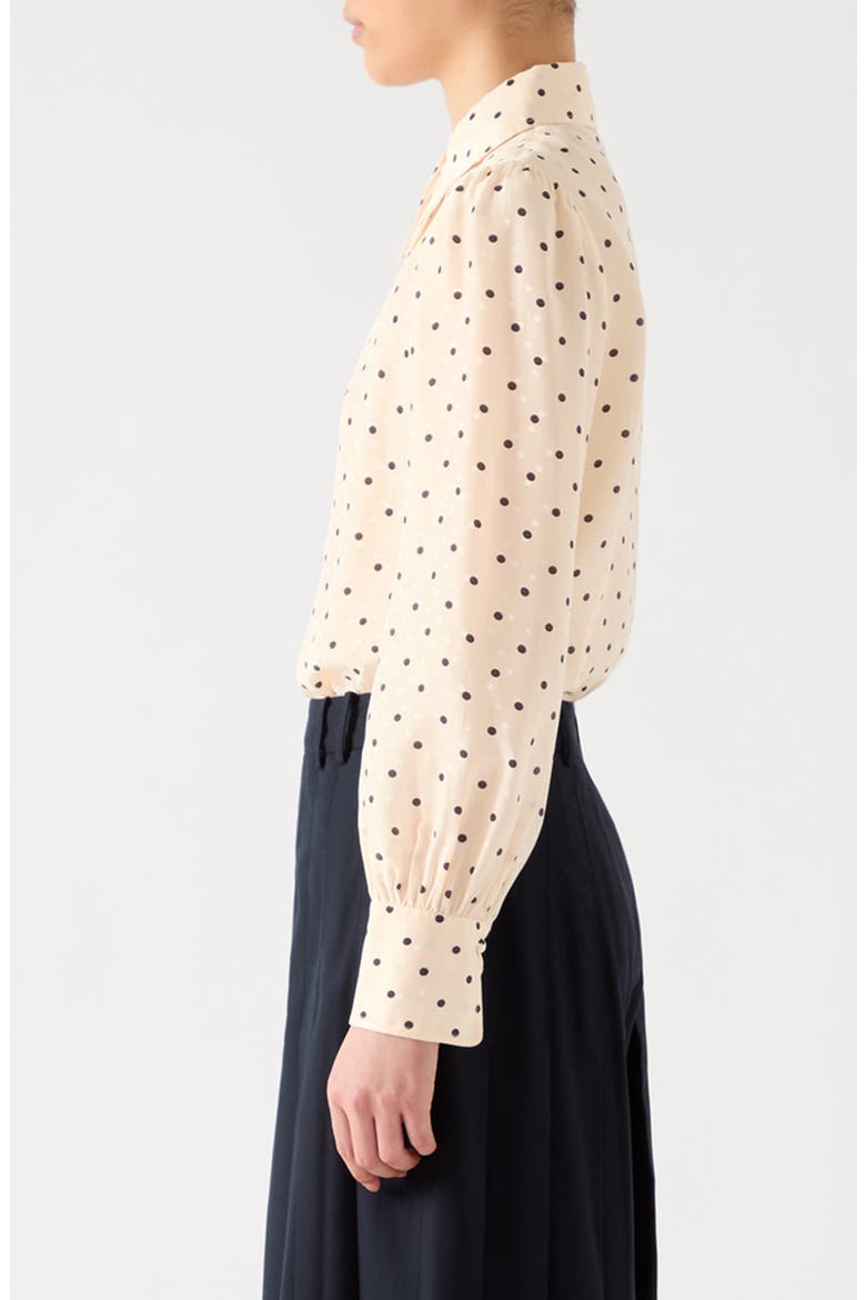 Sonya Polka Dot Button-Up Shirt, Alternate, color, CREAM