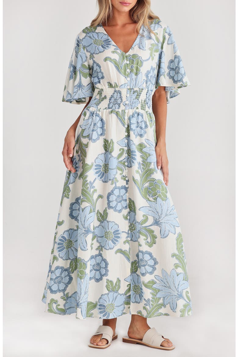 Harlow Smocked Waist Maxi Dress, Main, color, IBIZA