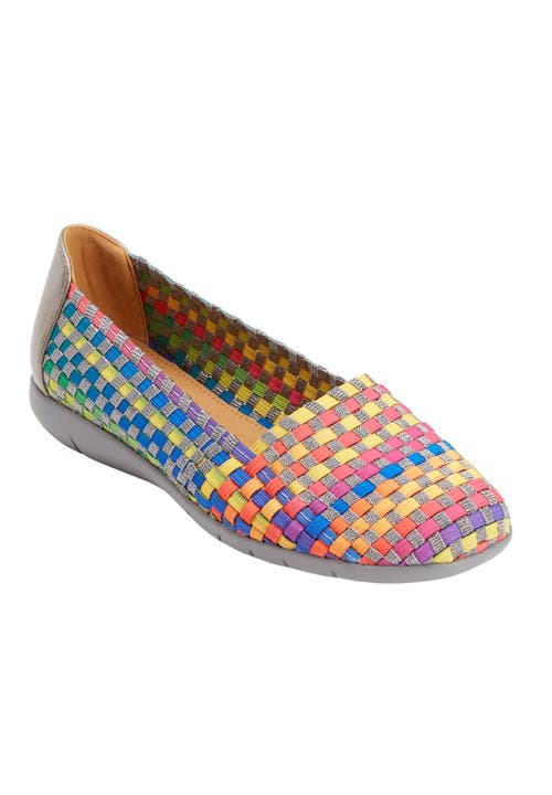 Comfortview The Bethany Slip On Flat In Gray