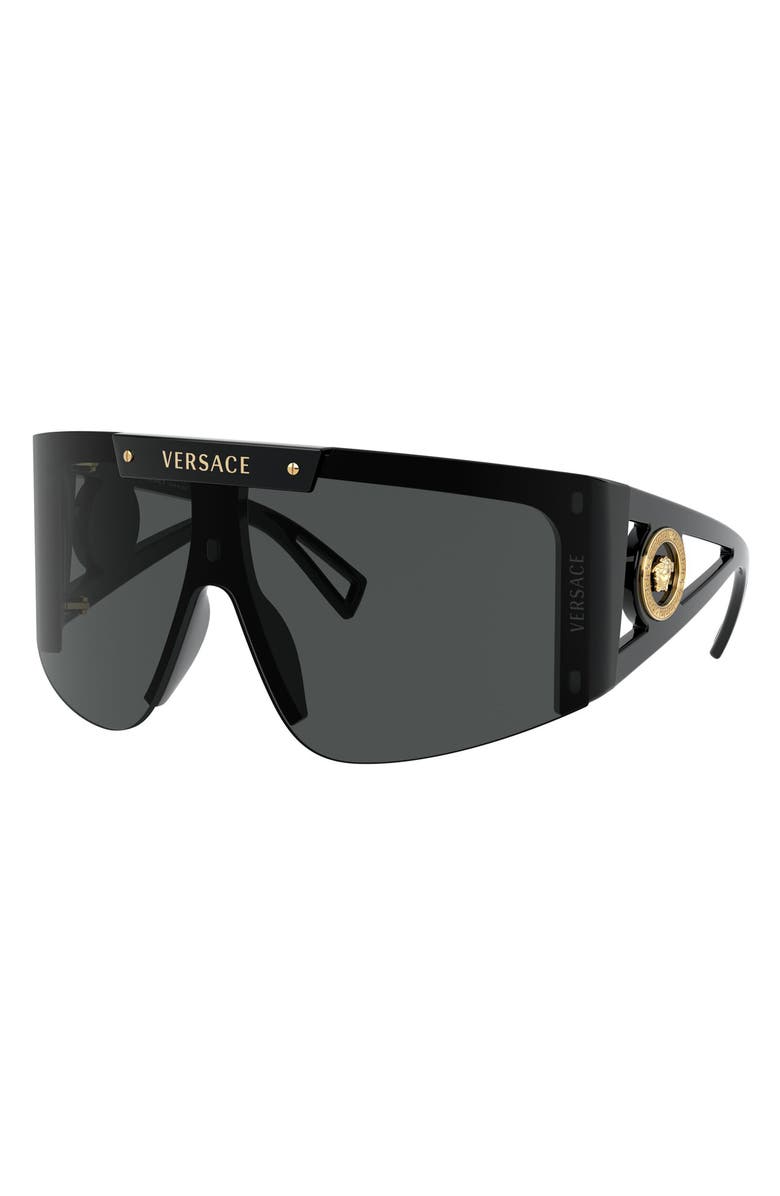 Versace 46mm Interchangeable Shield Sunglasses, Alternate, color, 